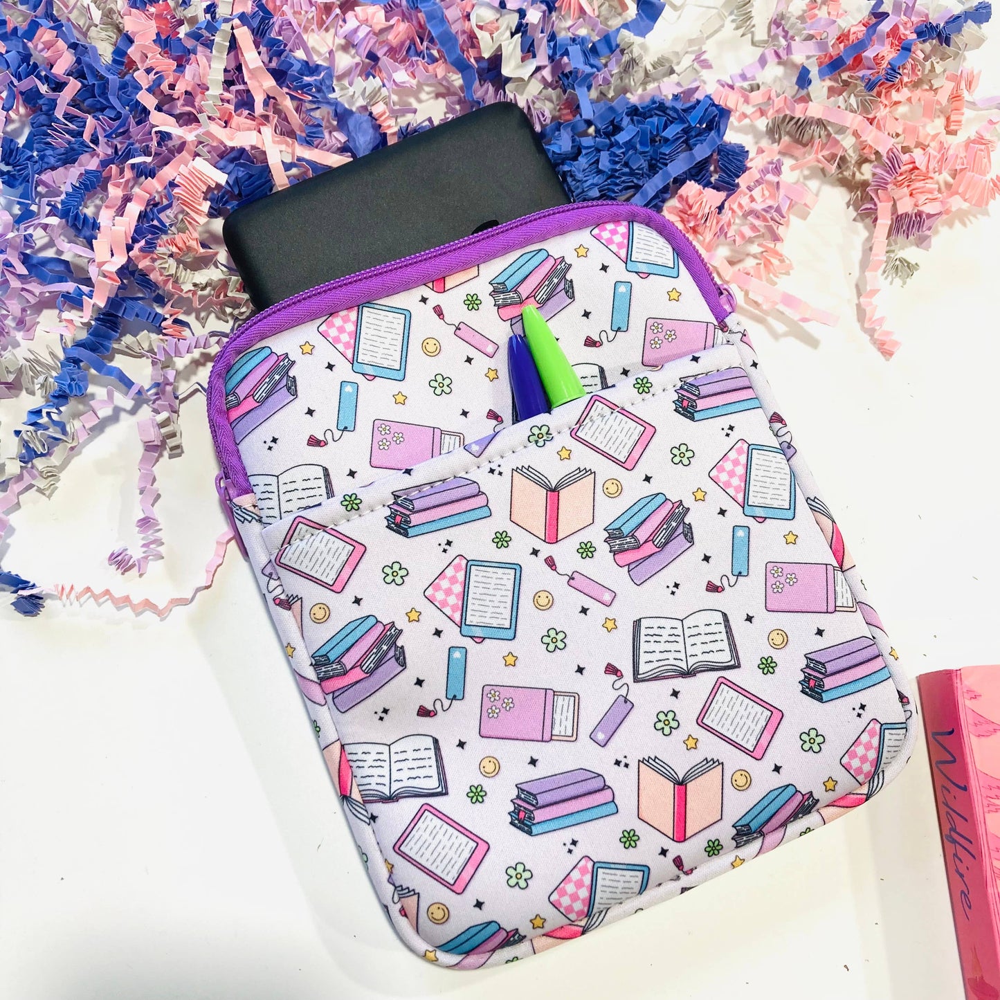 Pastel Bookish Kindle E-Reader / Book Sleeve