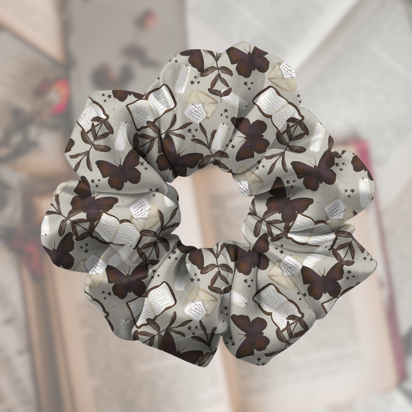 Dark Academia Bookish Satin Scrunchie