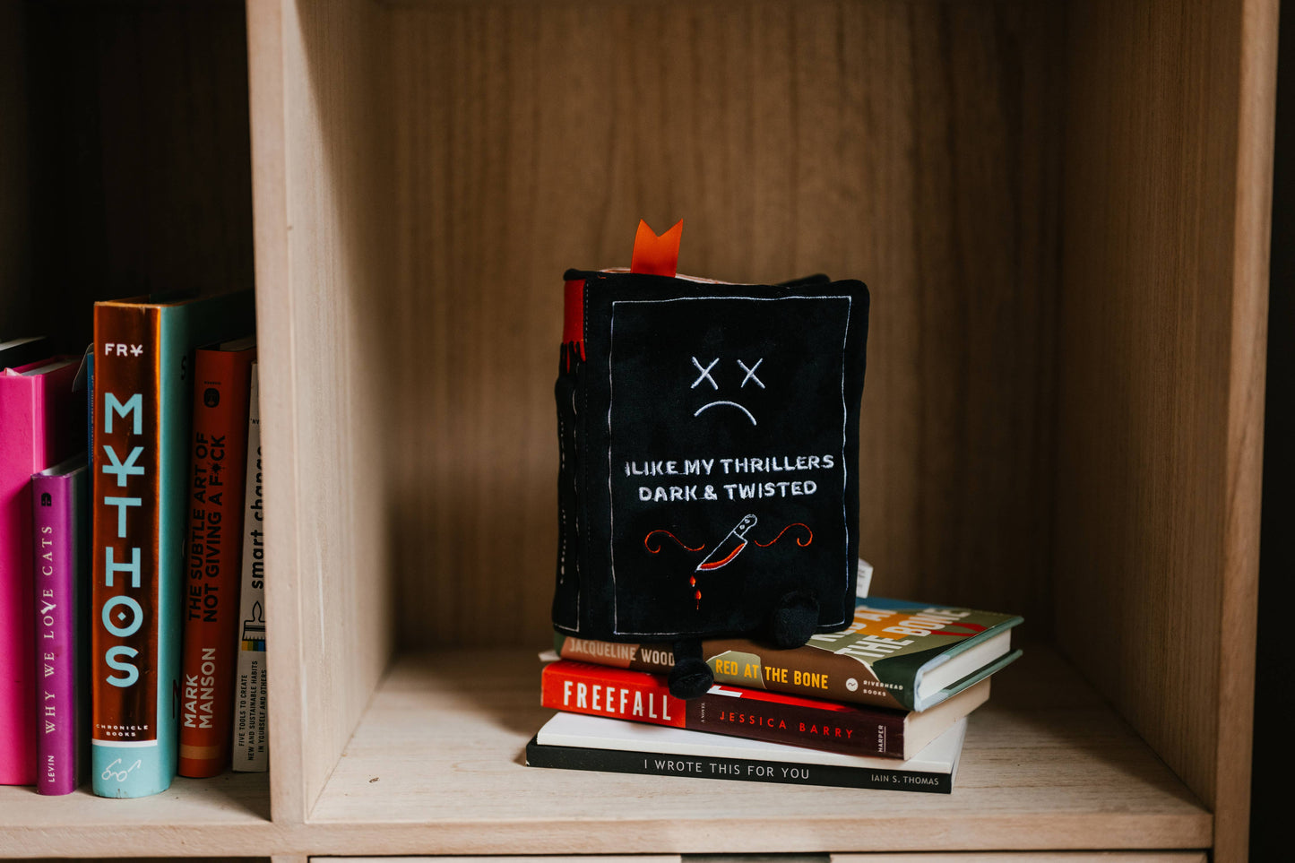 "I Like My Thrillers Dark & Twisted" Plush