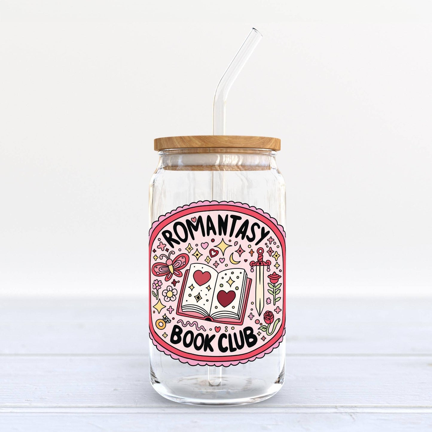 "Romantasy Book Club" Glass Tumbler