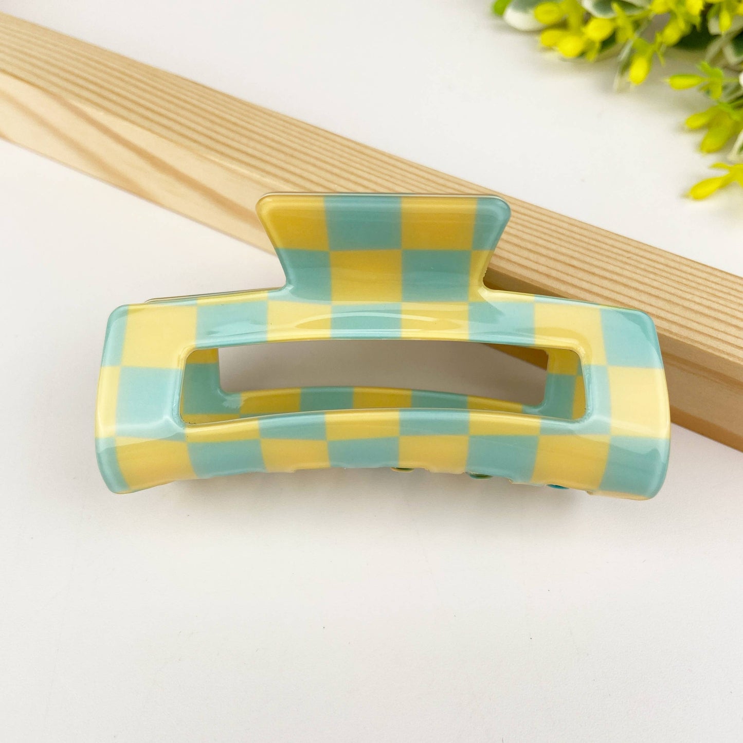 Checkerboard Hair Claw Clip