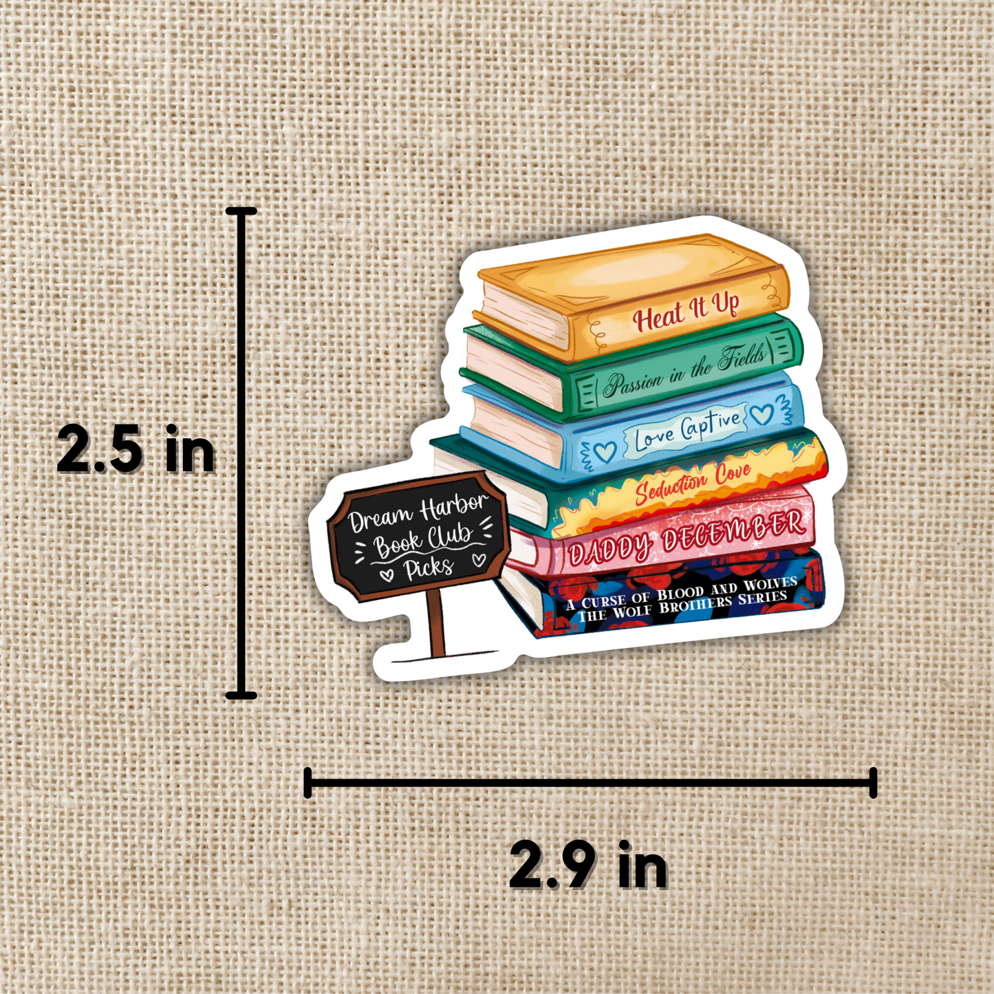 Dream Harbor Steamy Romance Book Stack Sticker