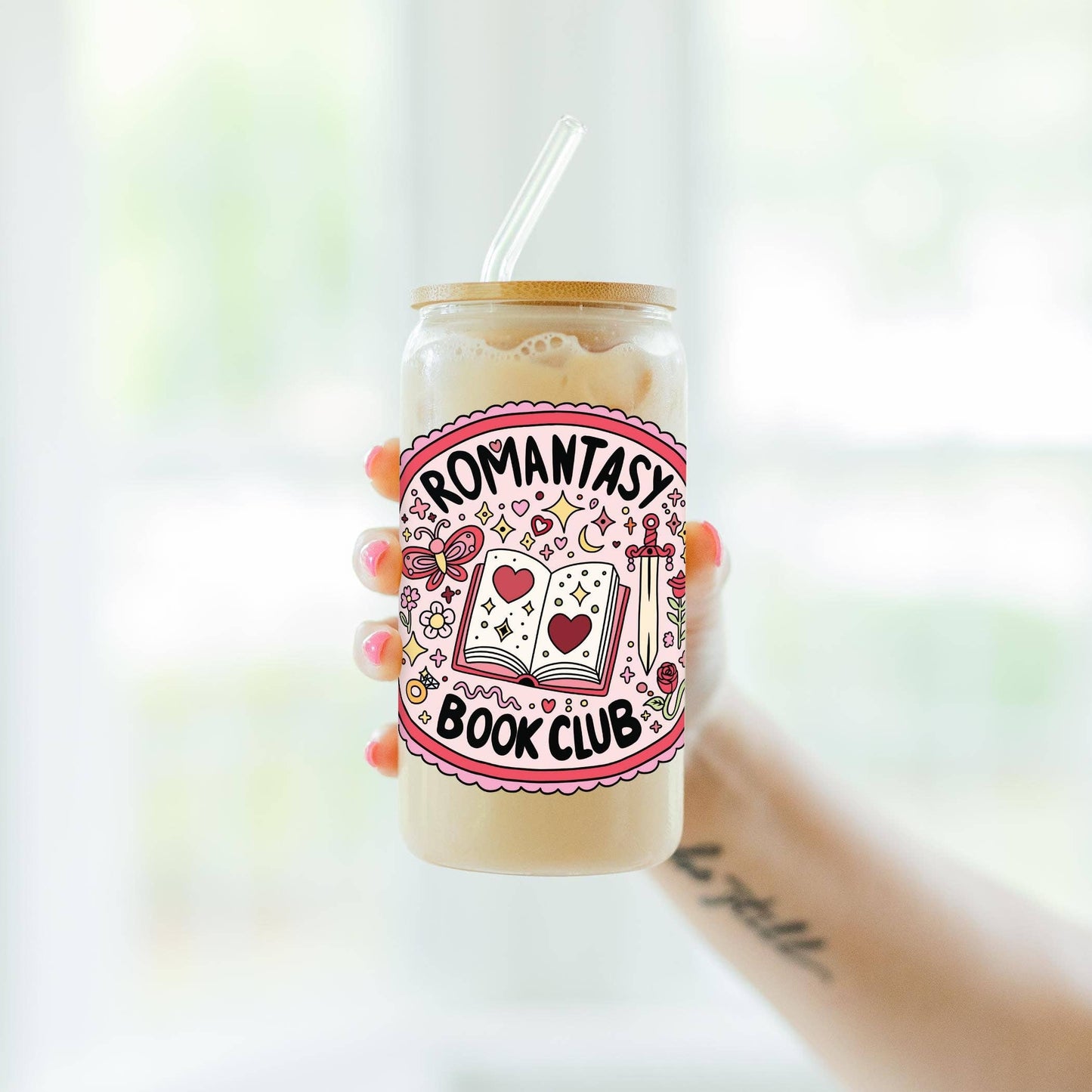 "Romantasy Book Club" Glass Tumbler