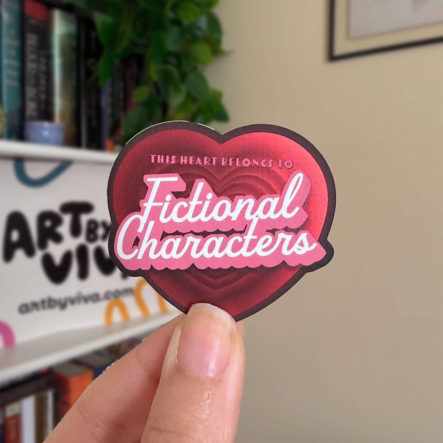 This Heart Belongs to Fictional Characters Sticker