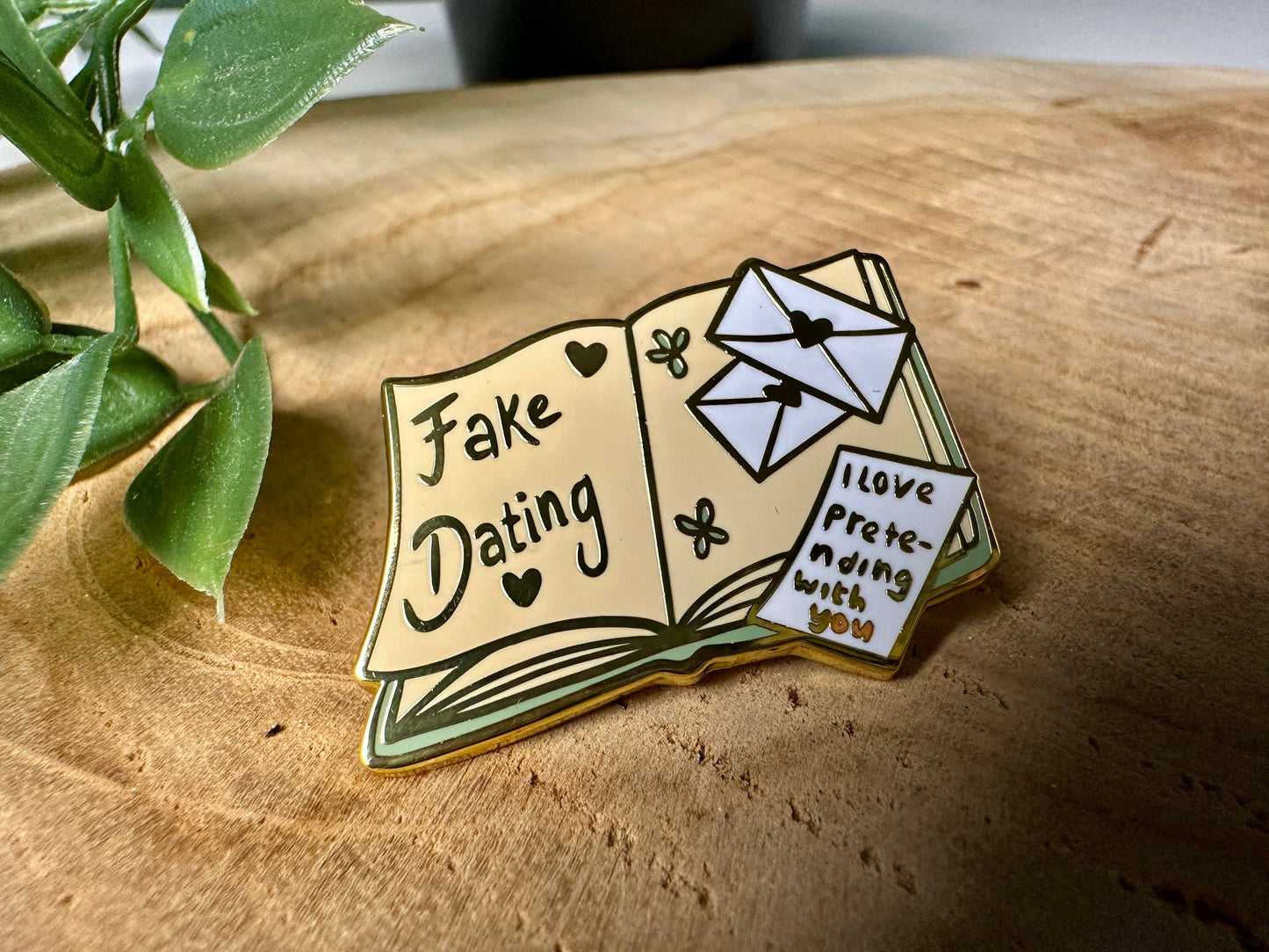 Fake Dating Romance Trope Enamel Pin