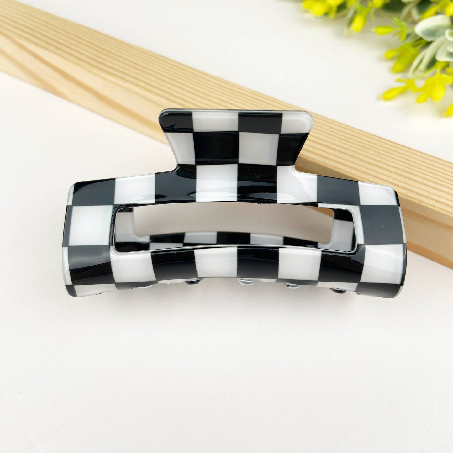 Checkerboard Hair Claw Clip