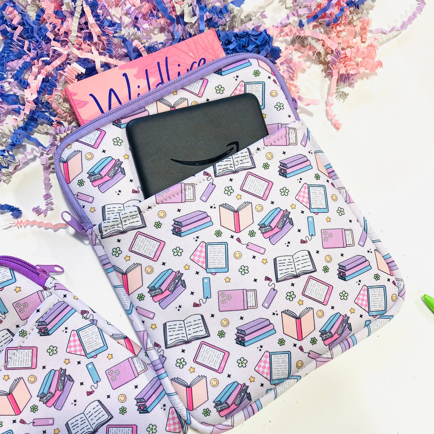 Pastel Bookish Kindle E-Reader / Book Sleeve