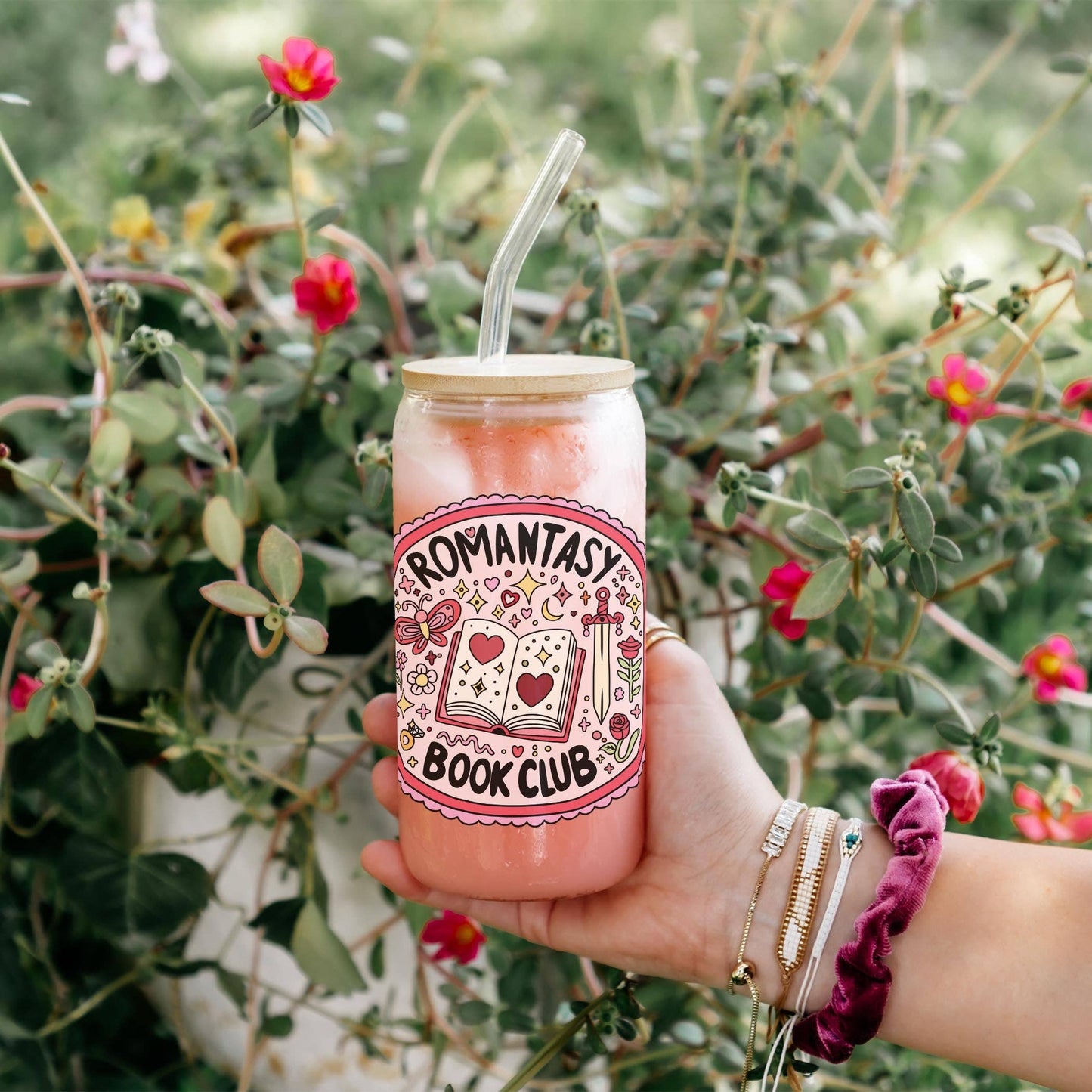 "Romantasy Book Club" Glass Tumbler