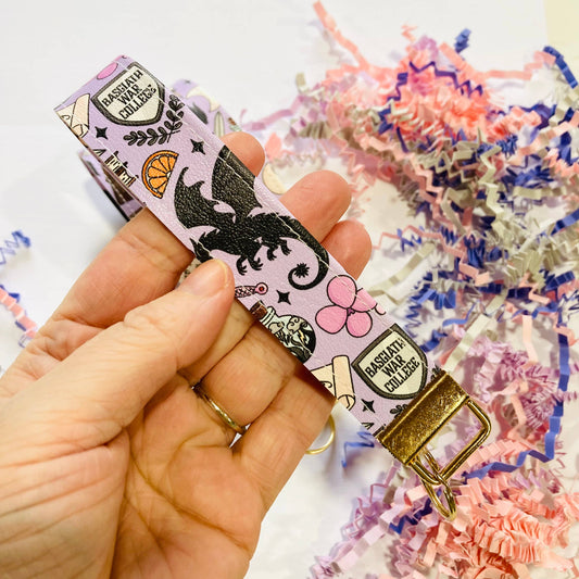 Fourth Wing Leatherette Wristlet Keychain