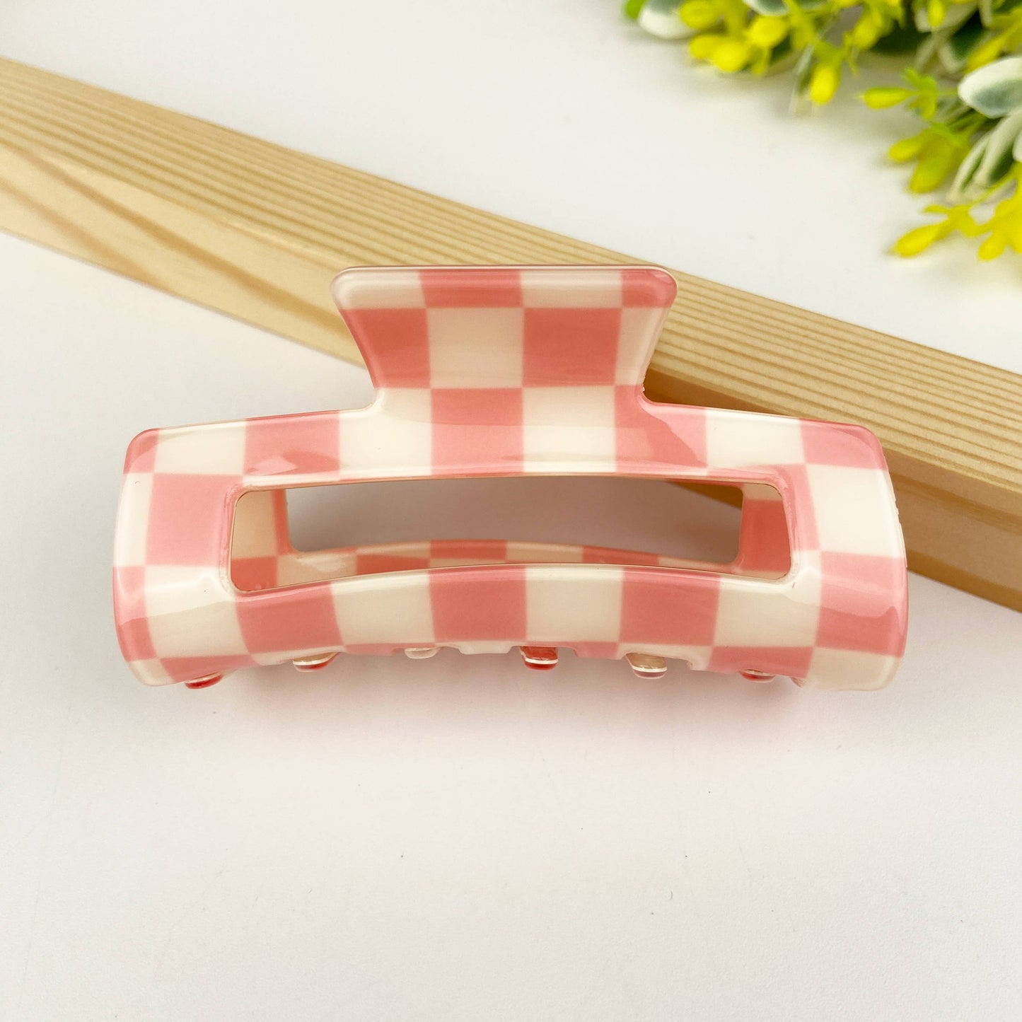 Checkerboard Hair Claw Clip