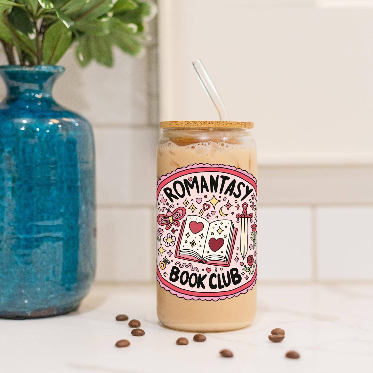 "Romantasy Book Club" Glass Tumbler