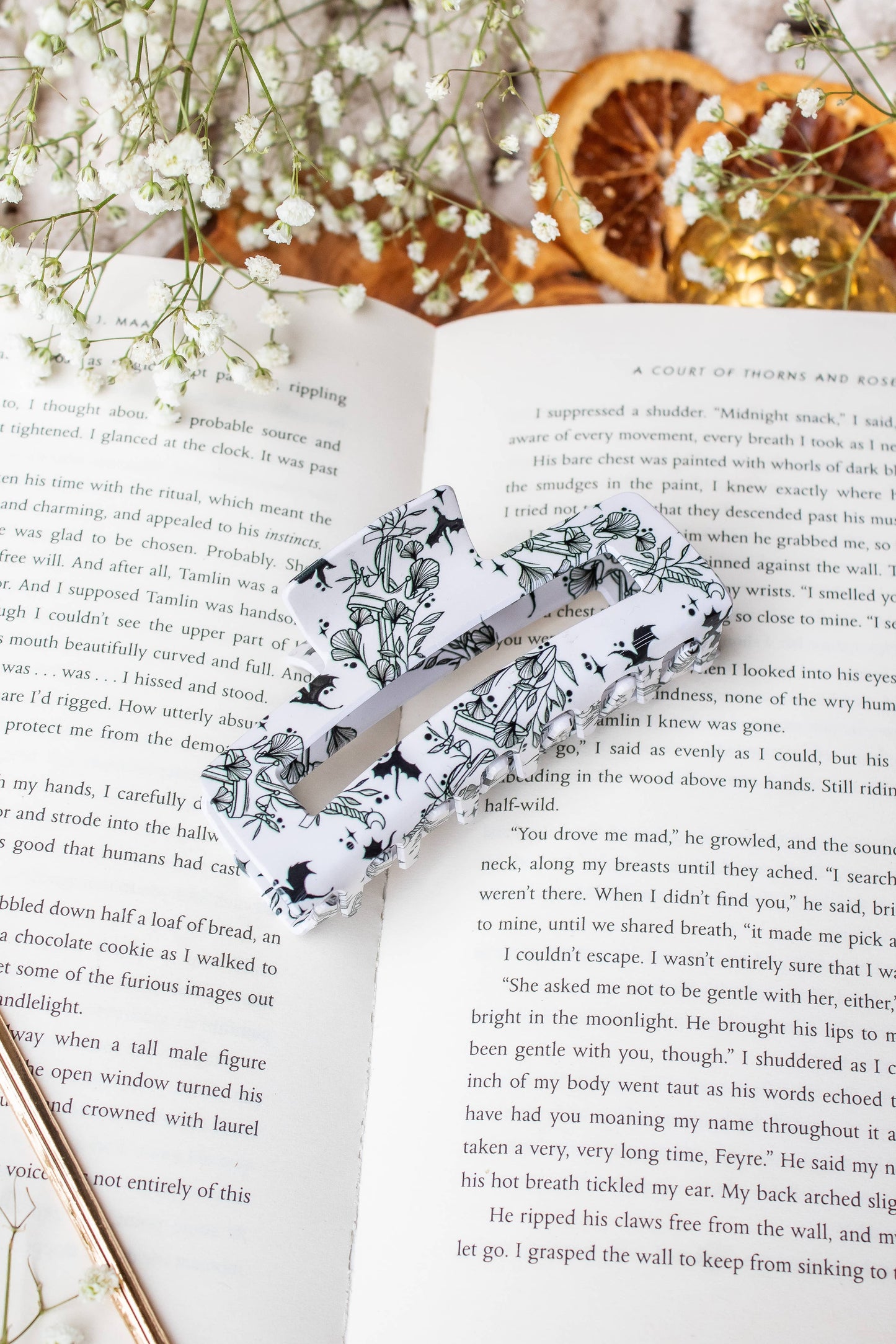 Hair Claw Clip Ivory Swords