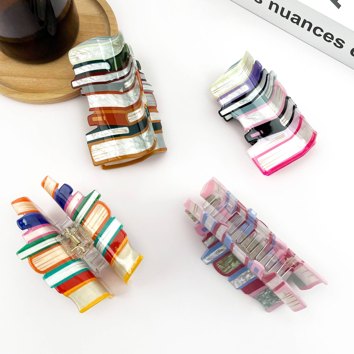 Book Stack Claw Hair Clip