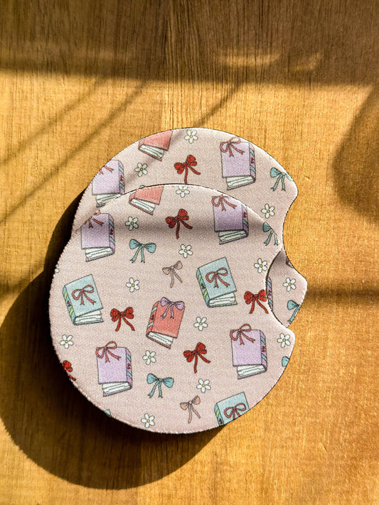 Book Lover Car Coasters
