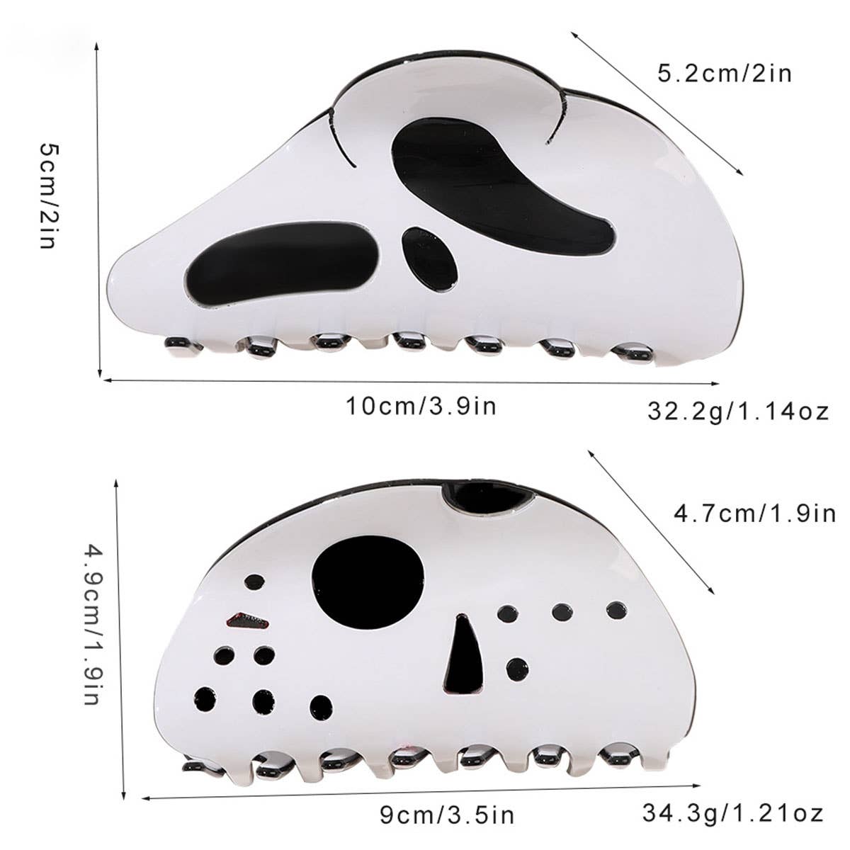 Ghost Face Hair Claw Clip