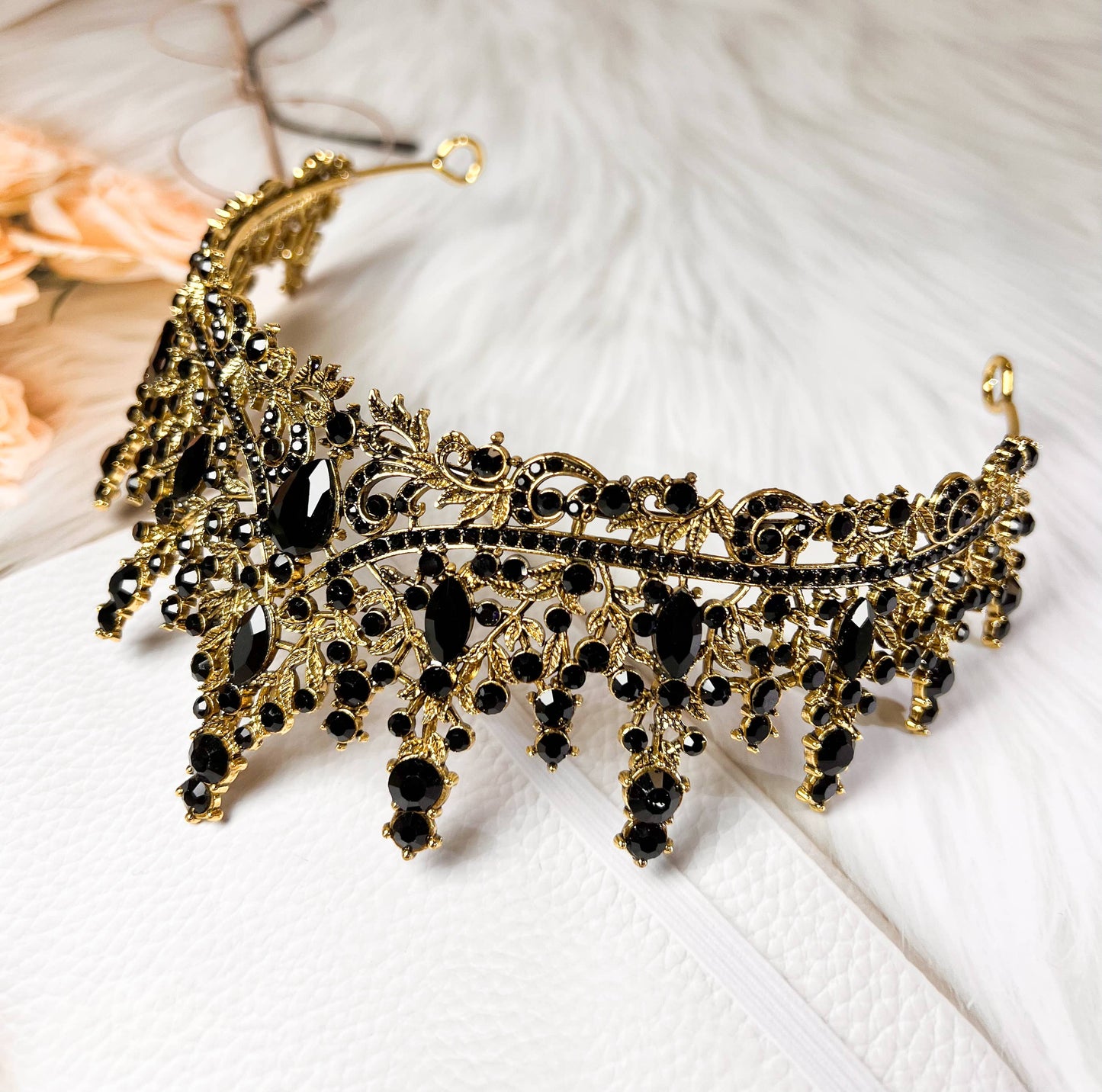 Black Tiara Crown for Women