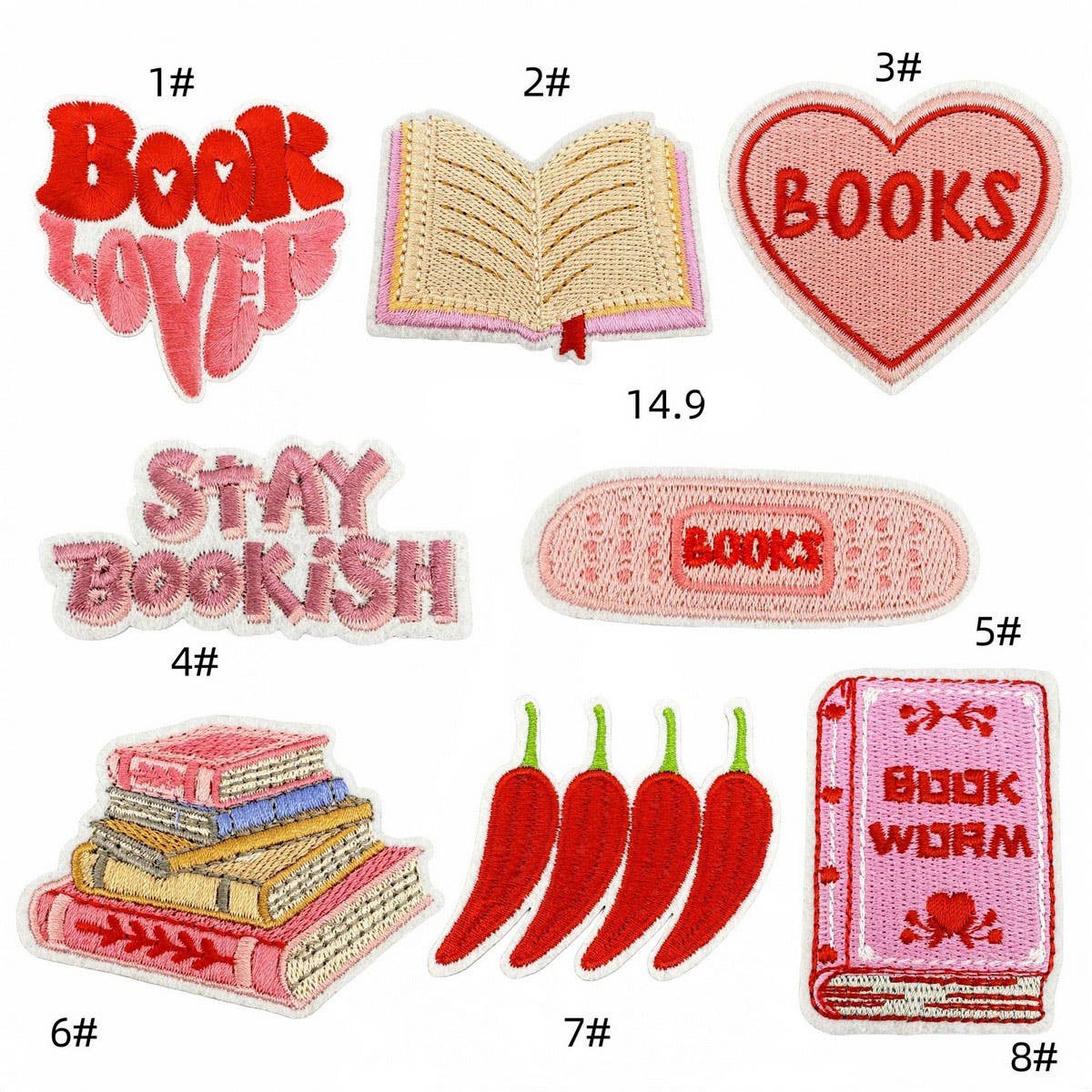 Bookish Embroidered Patches