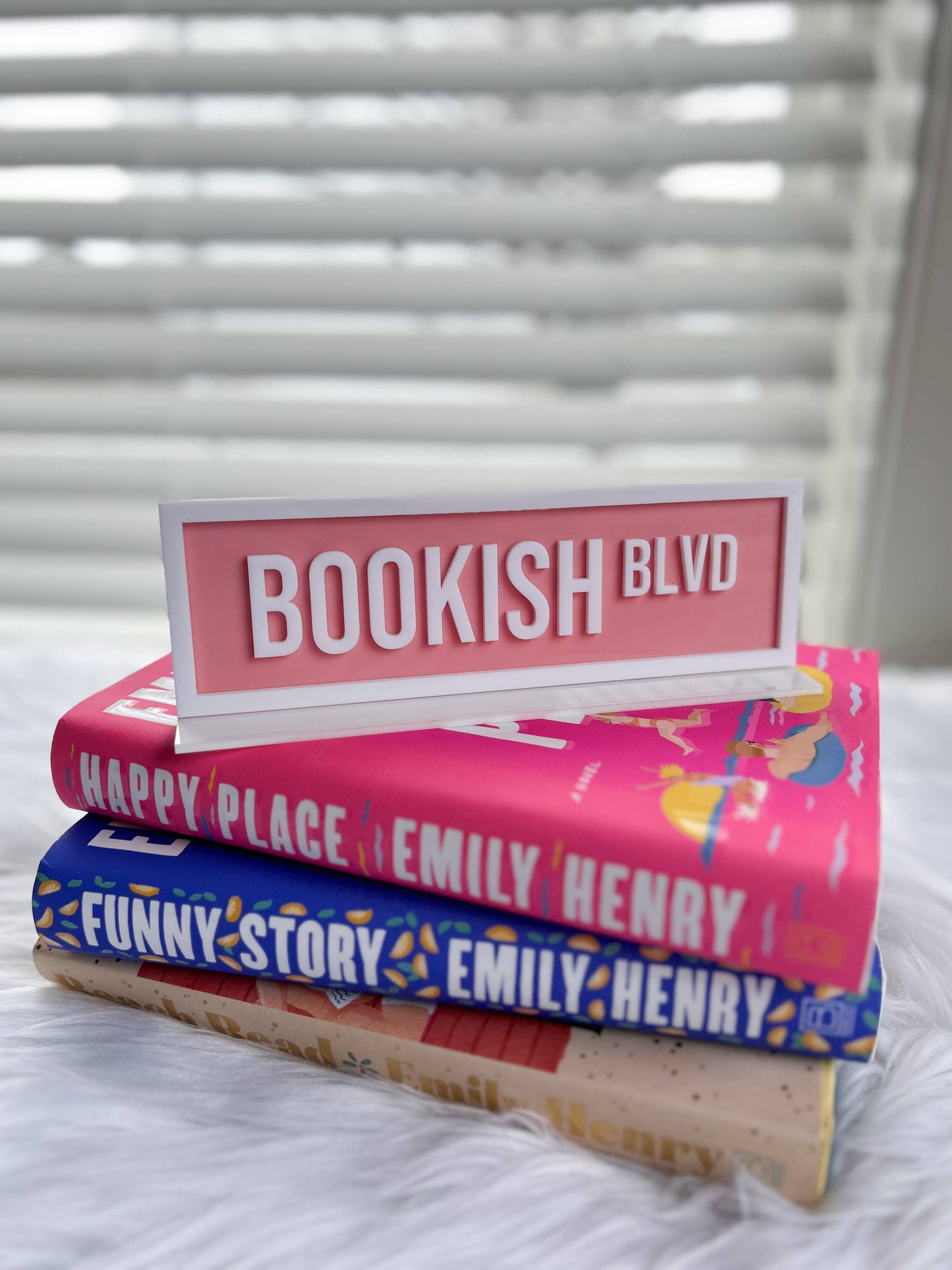 Bookish Blvd Acrylic Shelf Sign w/ Stand