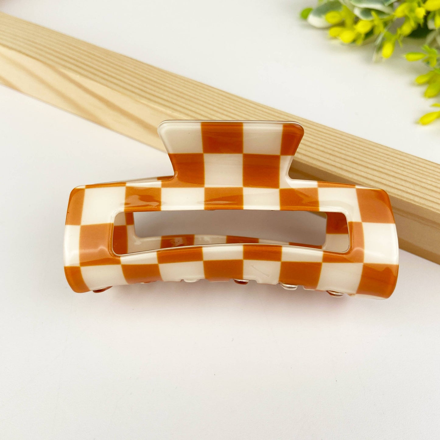 Checkerboard Hair Claw Clip
