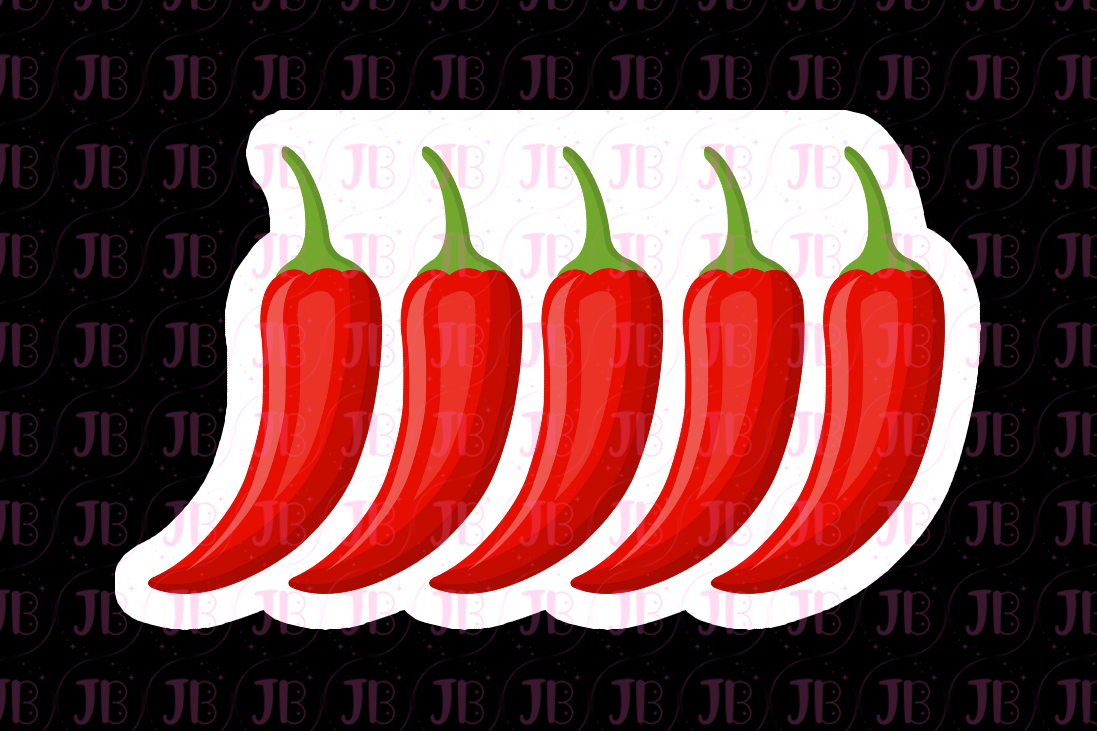 Five Chilis Vinyl Sticker