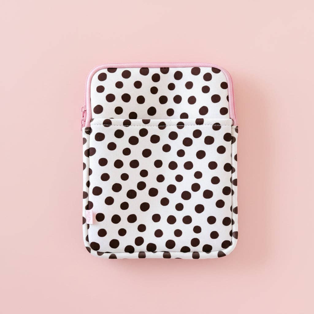 Tablet Sleeve - Brown Polka Dots
