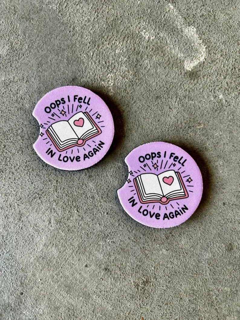 Oops I fell in love again bookish CAR COASTERS