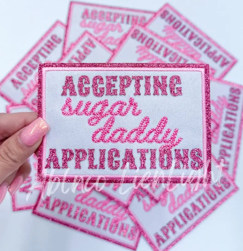Sugar daddy applications glitter embroidery patch