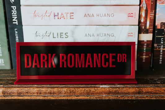 Dark Romance Dr. Acrylic Shelf Sign w/ Stand