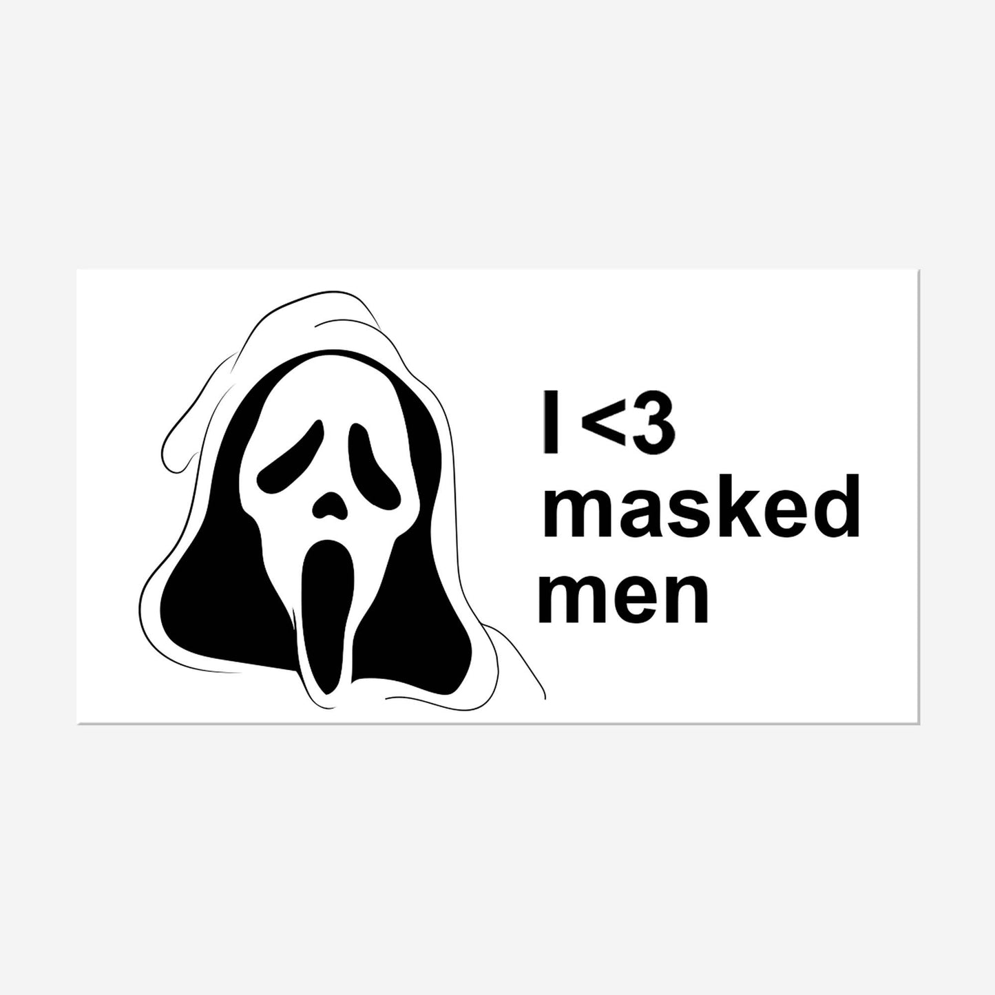 I Love Masked Men Funny Sticker