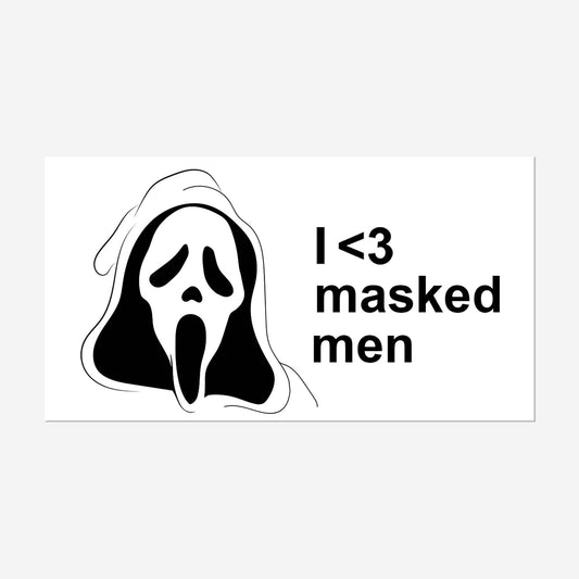 I Love Masked Men Funny Sticker