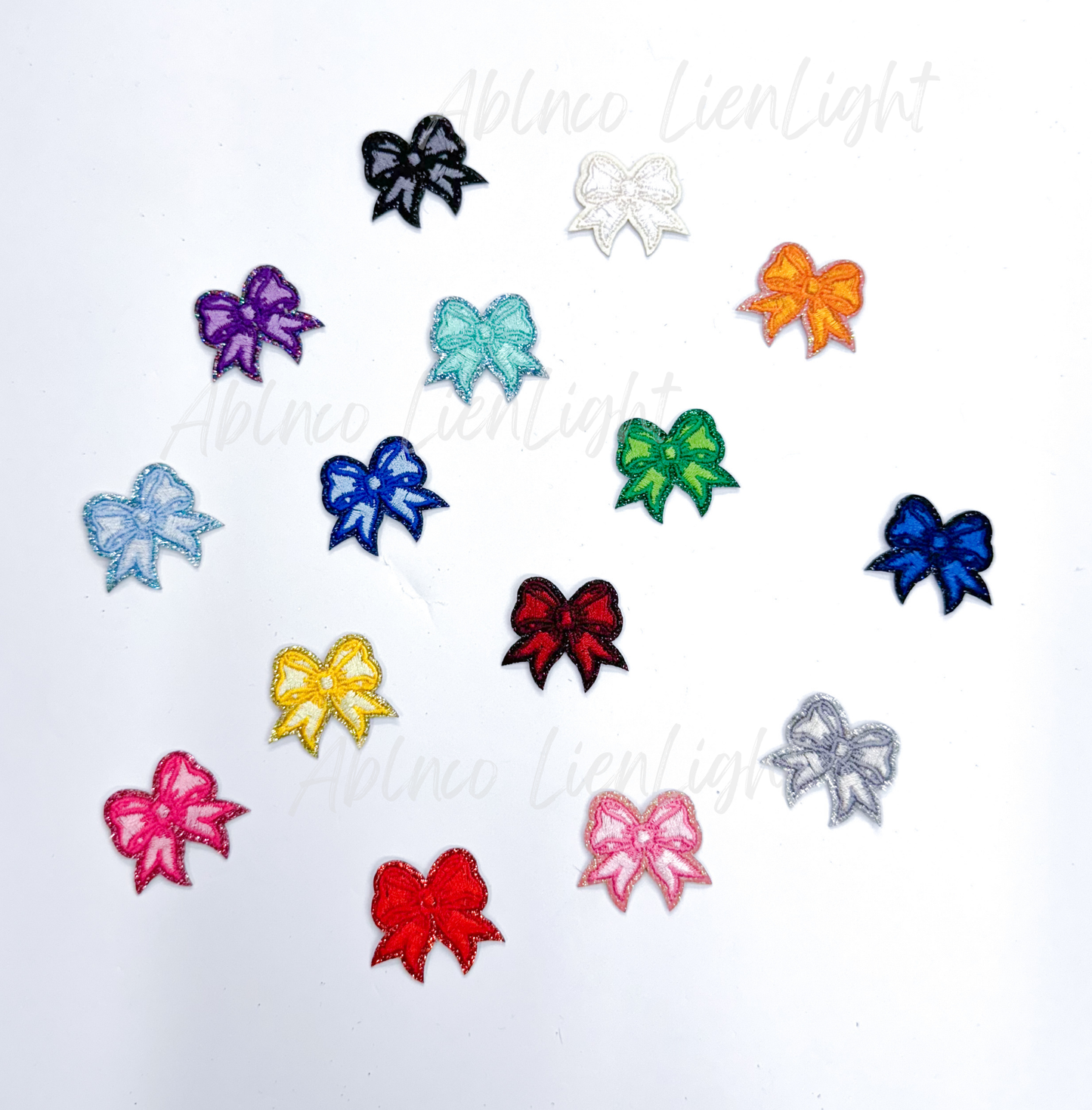 Black dainty bow embroidery patch iron on