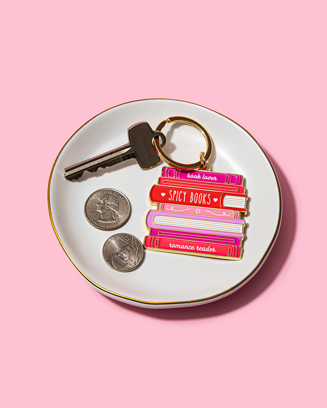 Spicy Romance Books Enamel Keychain