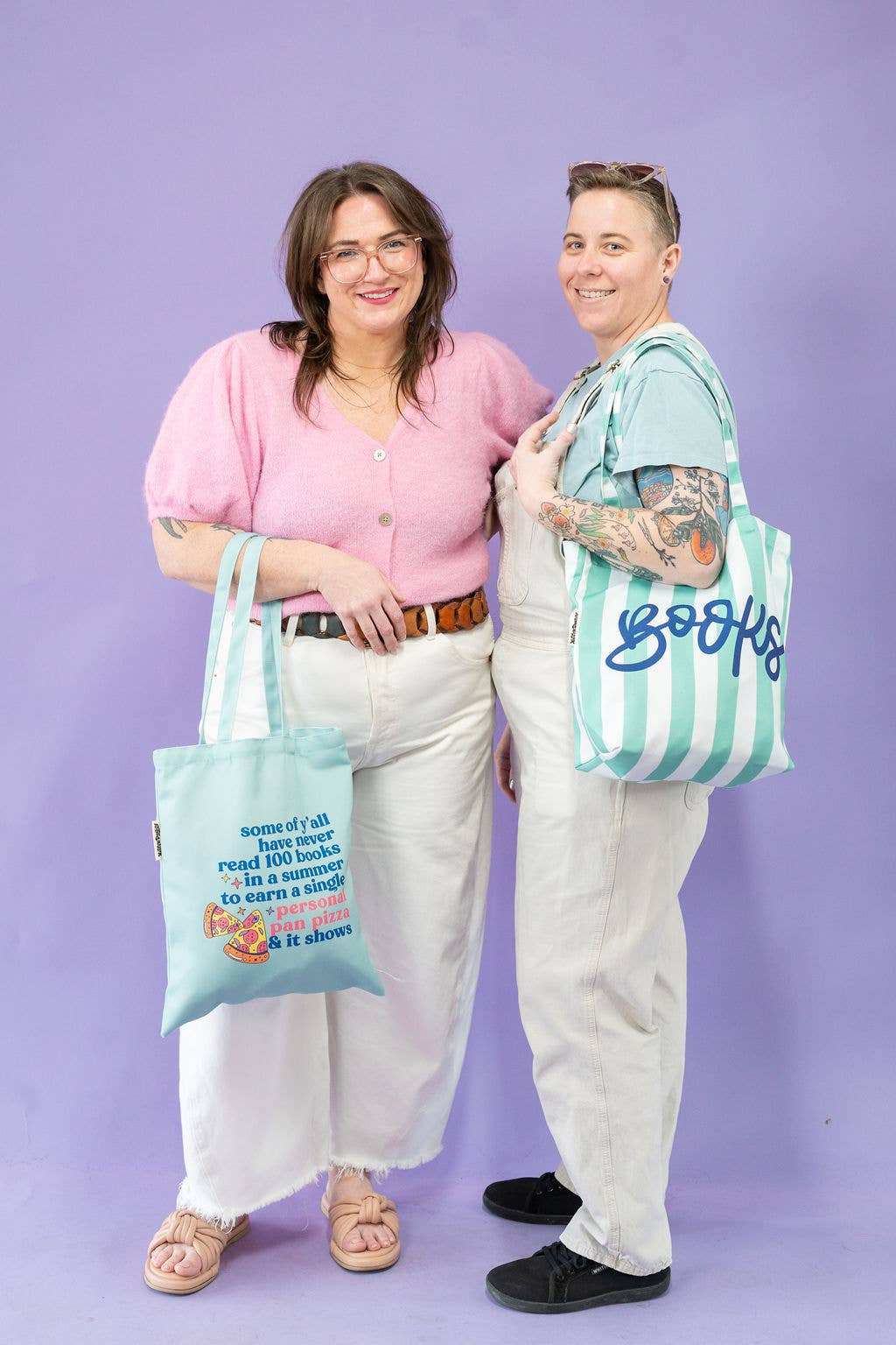 Books Blue Stripe Tote Bag