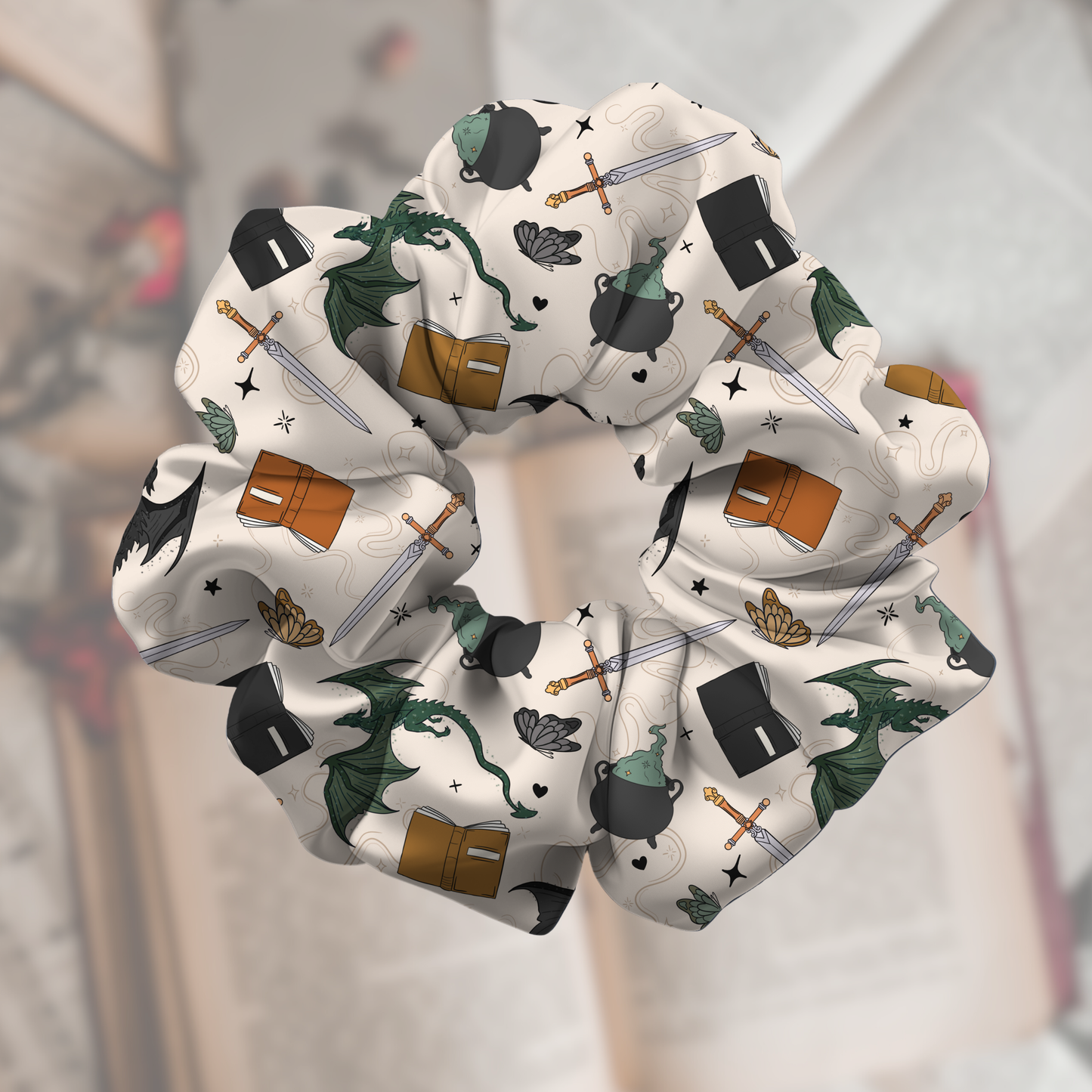 Fantasy Reader Satin Scrunchie