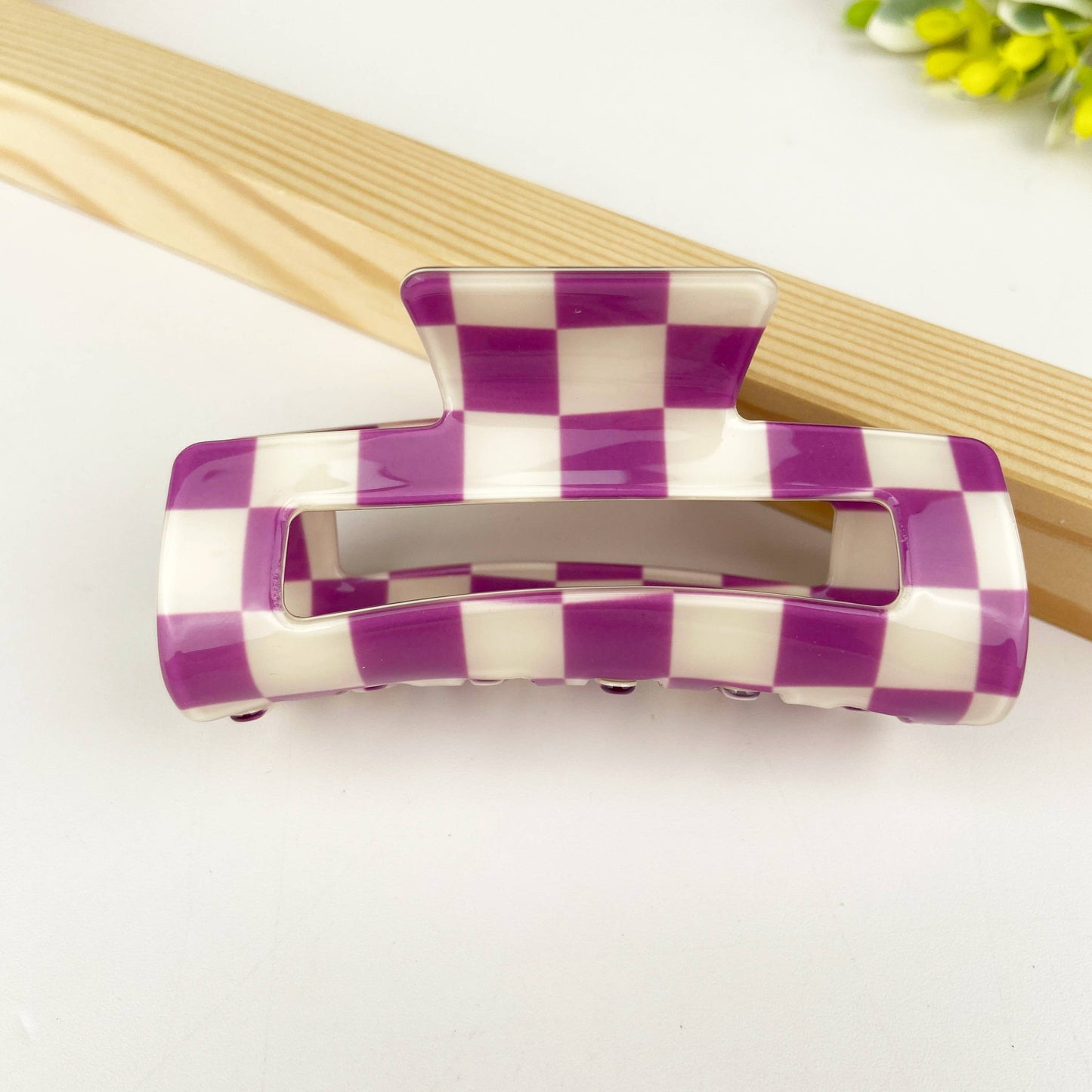 Checkerboard Hair Claw Clip