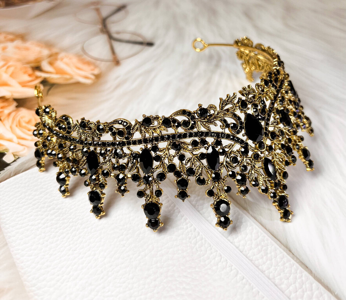 Black Tiara Crown for Women