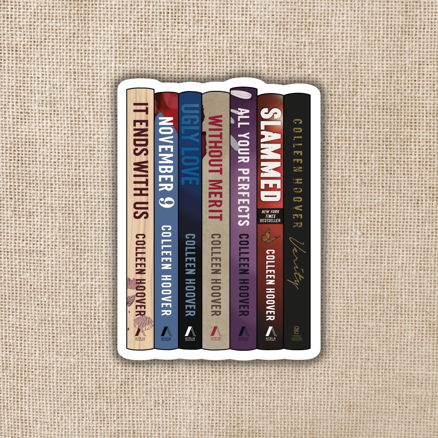 Colleen Hoover Bestsellers Book Stack Sticker