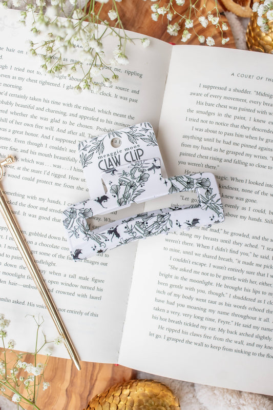 Hair Claw Clip Ivory Swords