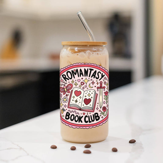 "Romantasy Book Club" Glass Tumbler