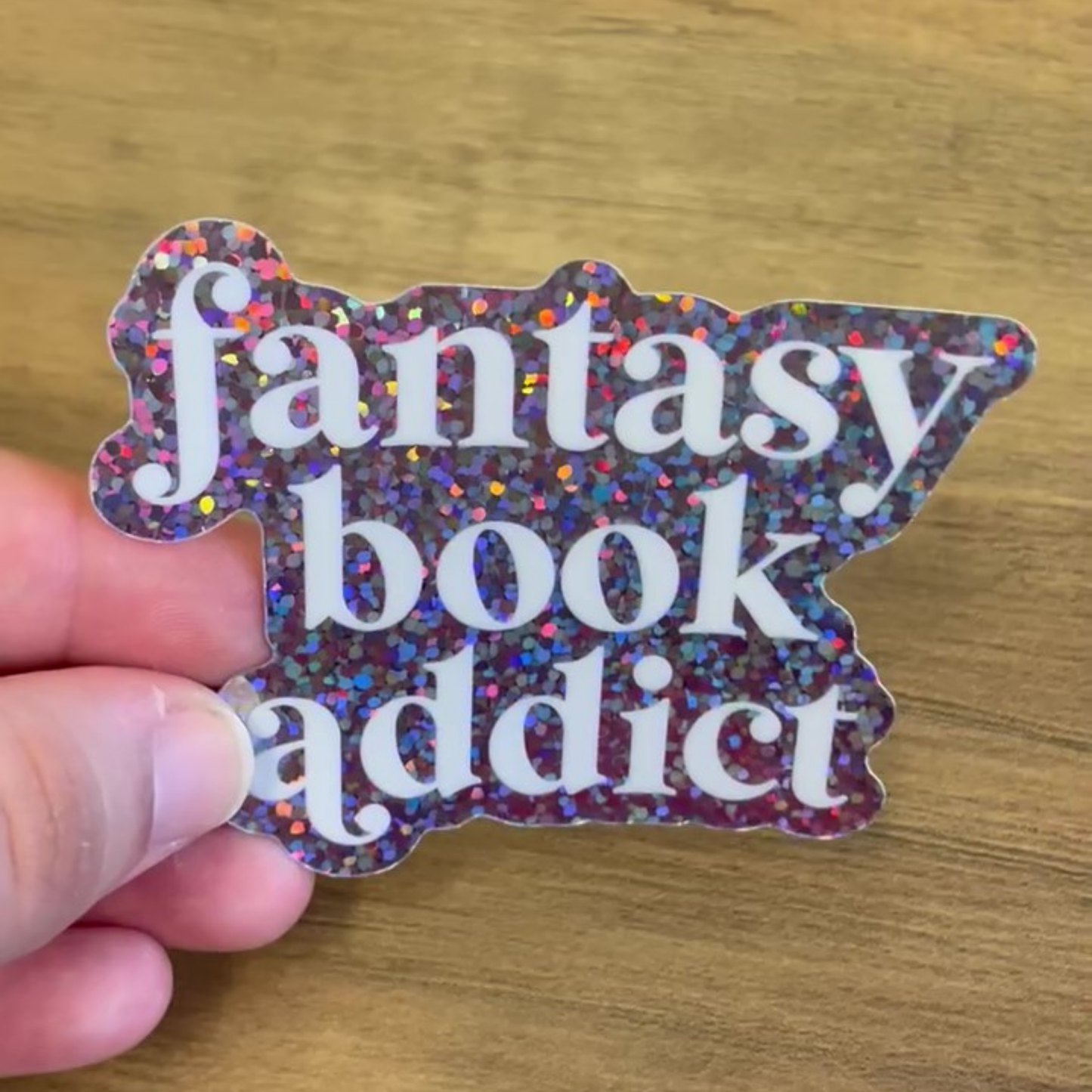 Fantasy Book Addict, 3-inch Holographic Sticker