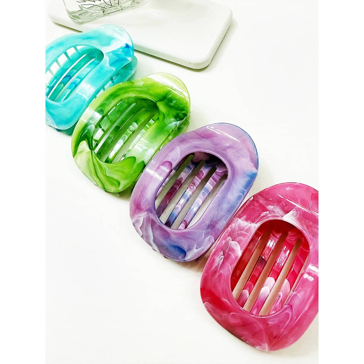 Marble Colors Flat Hair Clip