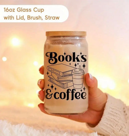 Books & Coffee Glass Mug