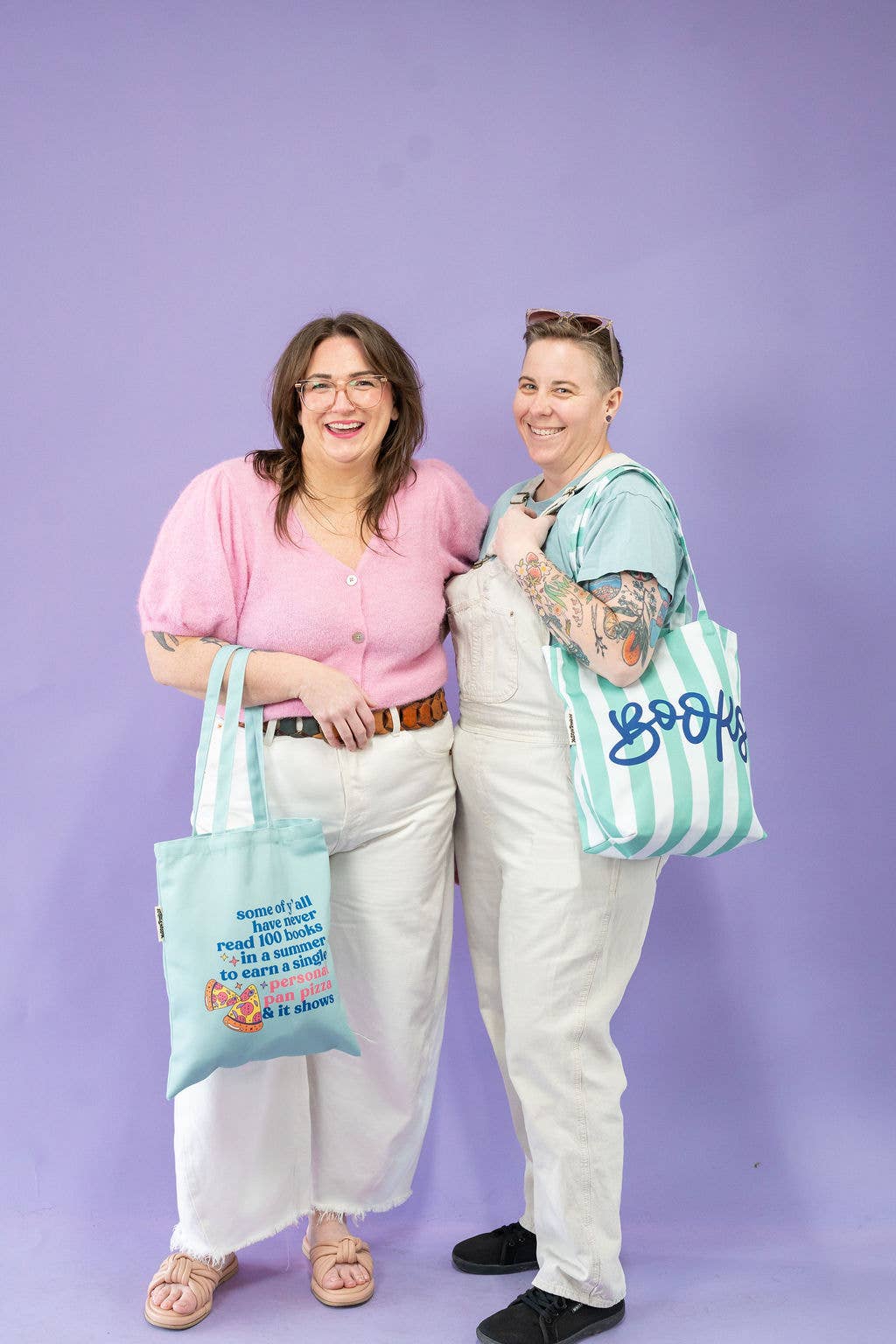 Books Blue Stripe Tote Bag