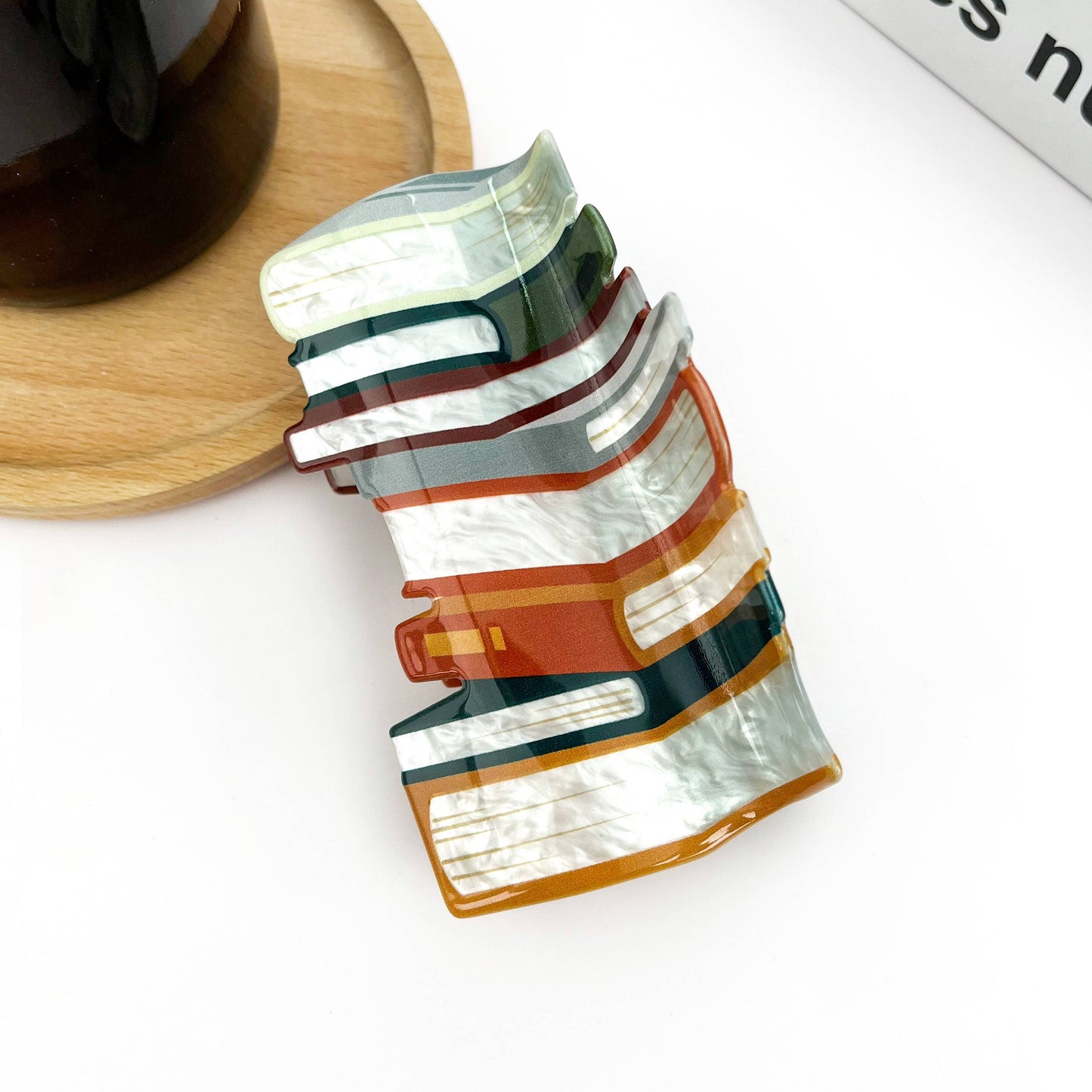 Book Stack Claw Hair Clip