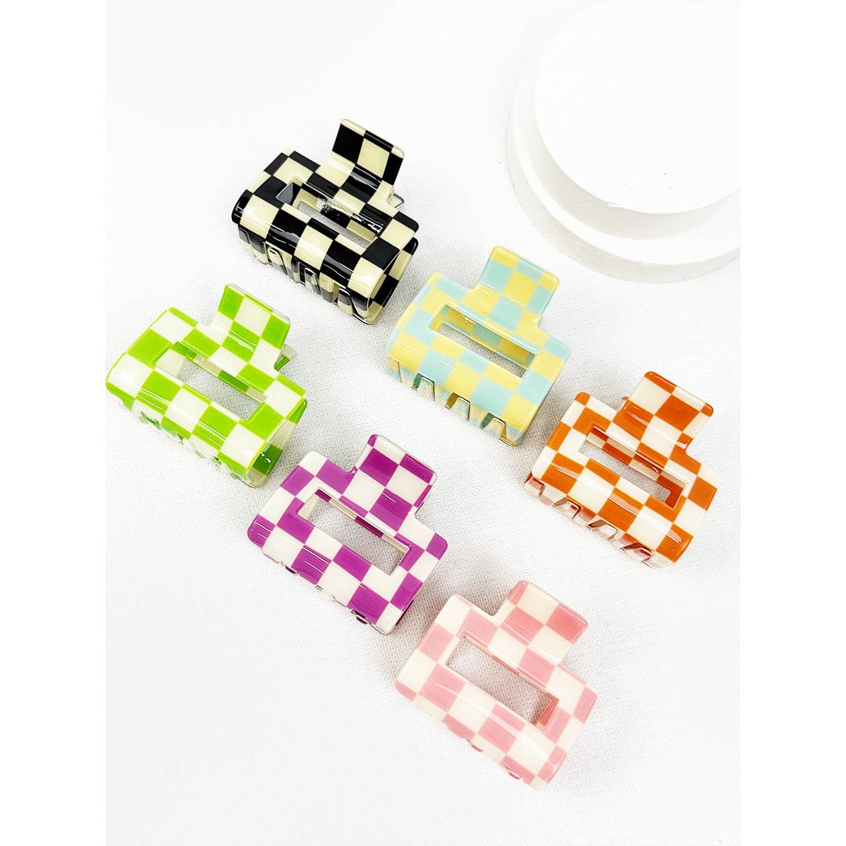 Checkered Medium Hair Clip