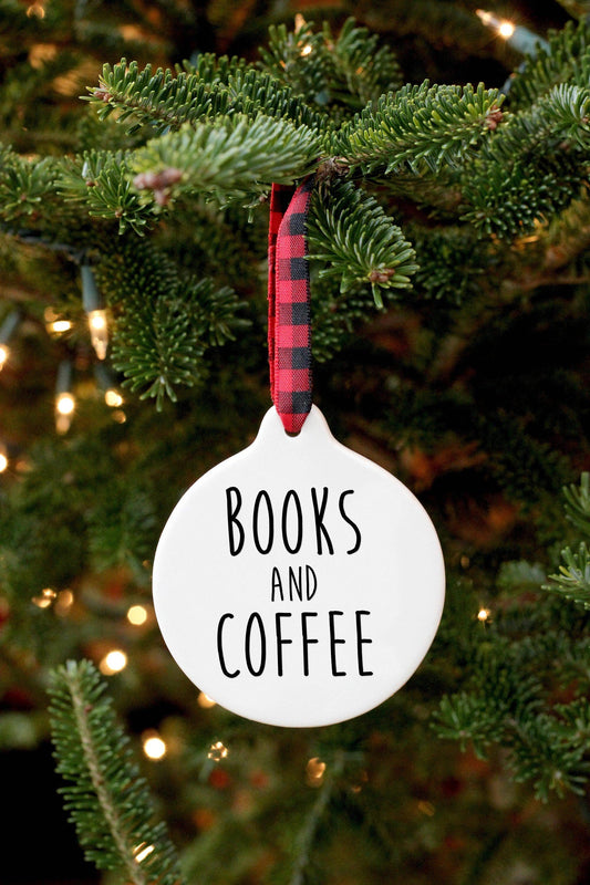 Books and Coffee Ornament