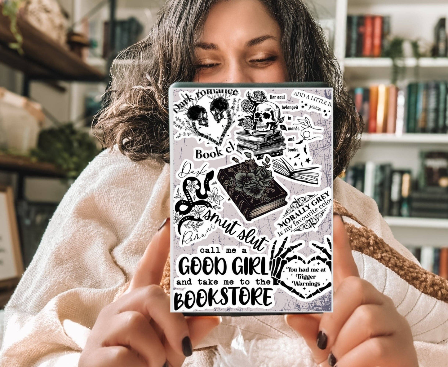 Dark Romance Kindle Insert with Sparkly Overlay