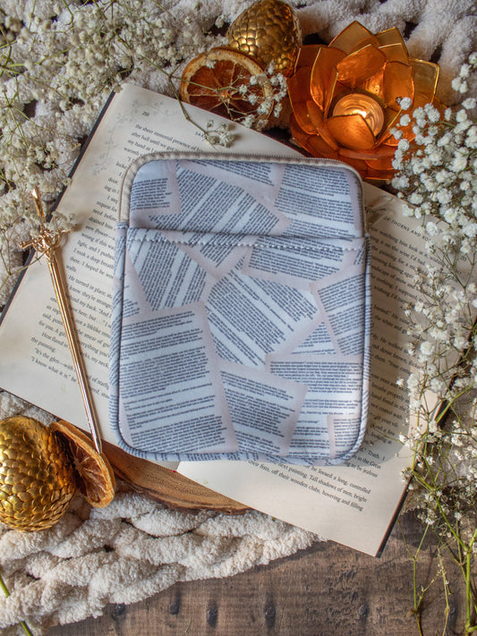 Book Pages Neoprene E-Reader Sleeve