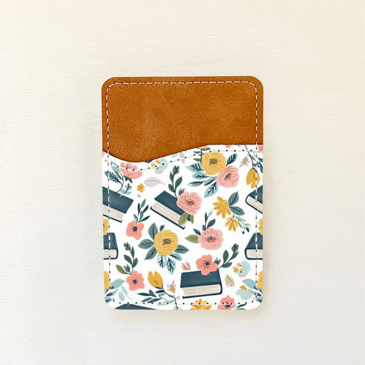 Bookish Florals Leather Card Holder