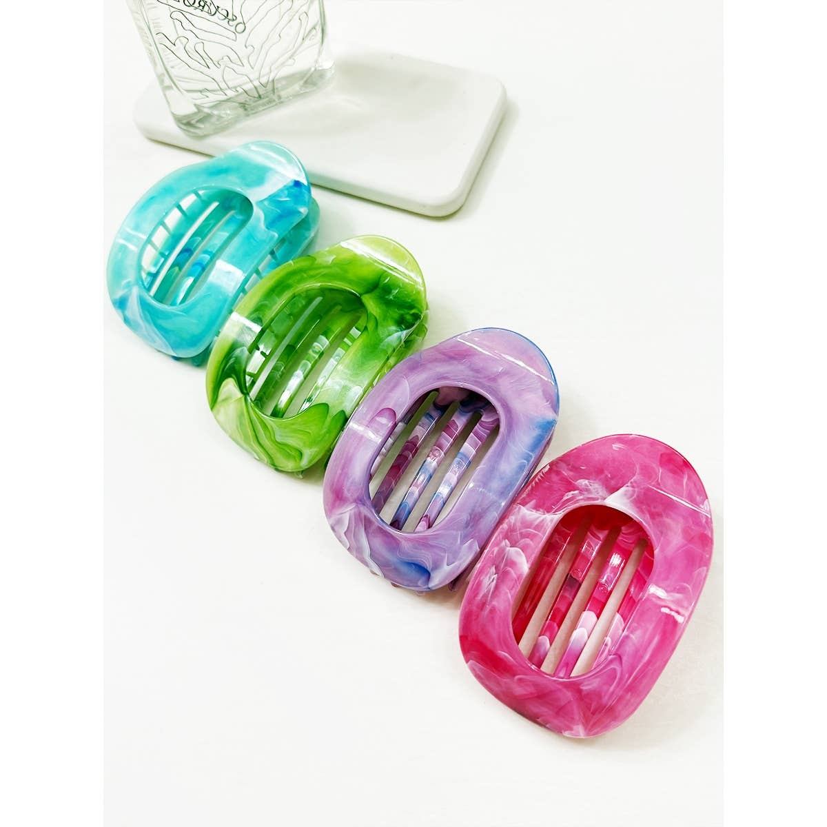 Marble Colors Flat Hair Clip